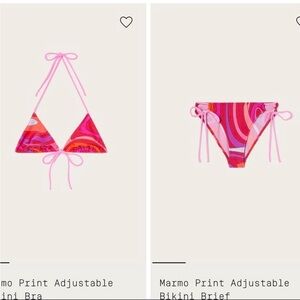 PUCCI Pink and Red Swirl Bikini Set